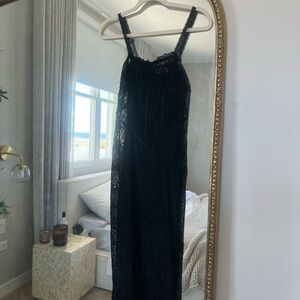 Meshki Black Lace Midi Dress